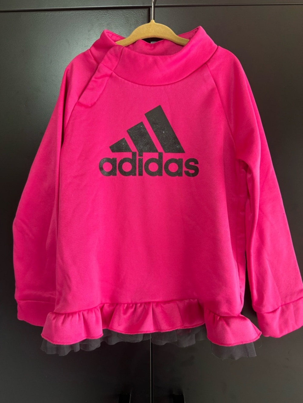 Girls size 6x | Adidas Logo Sweatshirt with Ruffle Hem